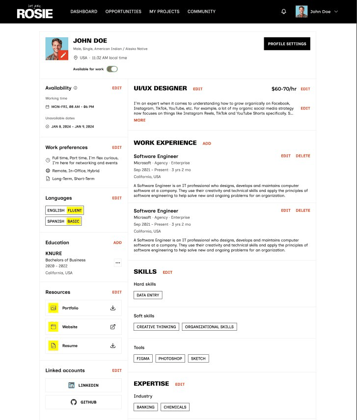 Rosie profile — web