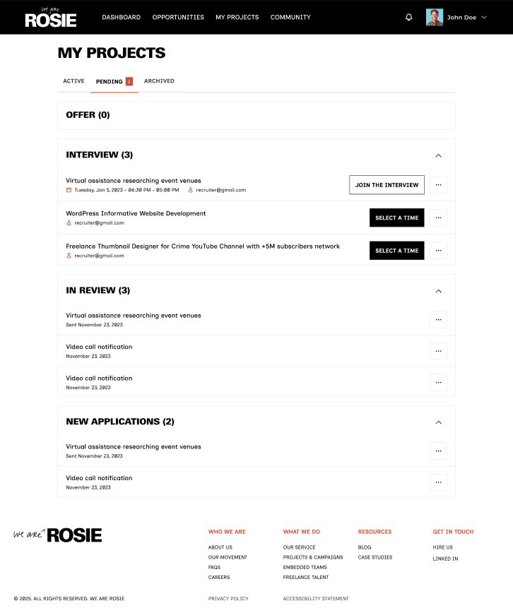 Application tracking — interviews, in review, and new applications